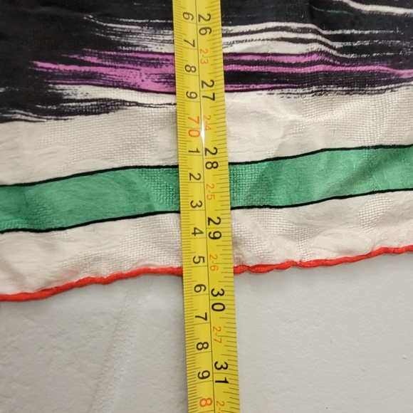 LANVIN Paris Vintage 100% Silk Multicolored Scarf Retro Striped Pattern - Picture 9 of 11